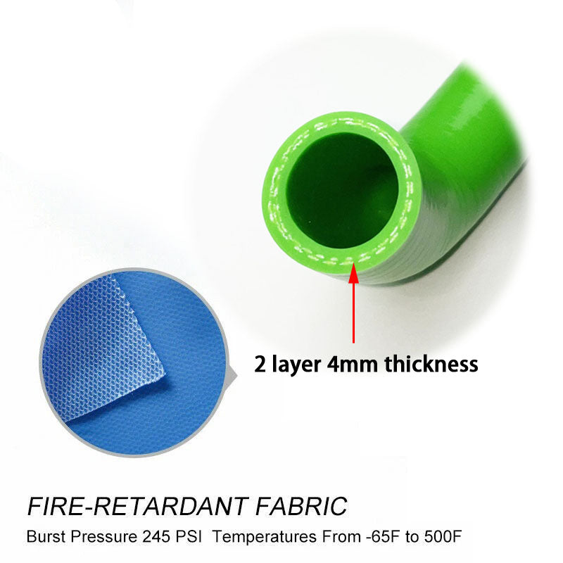 TRS Silicone Radiator Hose Kit for Kawasaki KXF450 KX450F 2009 2010 2011 (Green)
