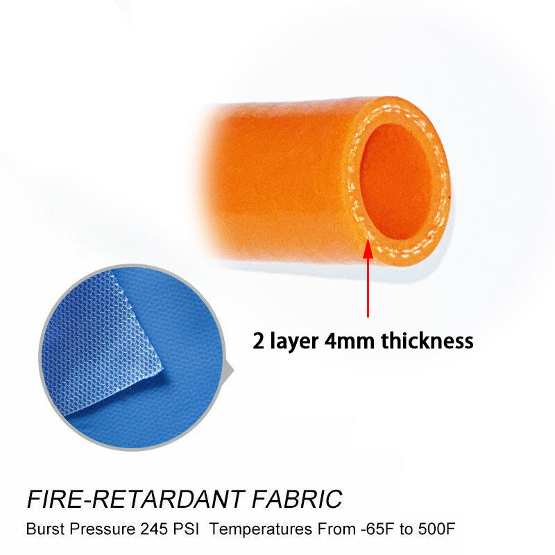 TRS Racing Motorcycle Silicone Radiator Hose for Kawasaki KX250 2 Stroke 04-07 (Orange)