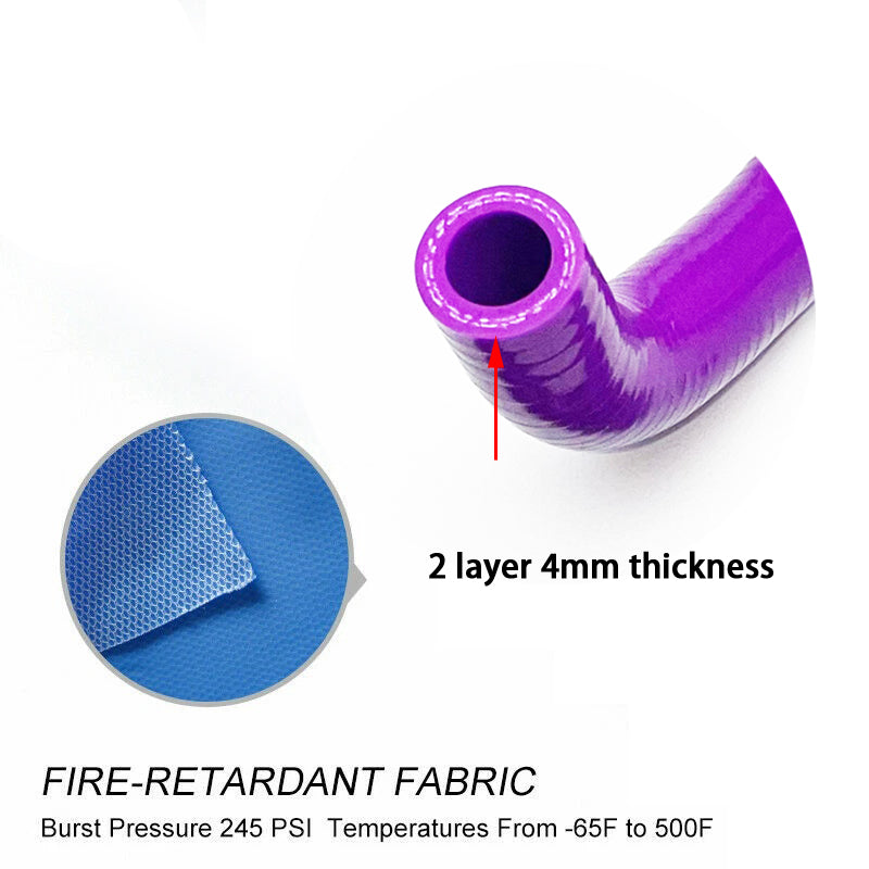 Kit de durites de radiateur en silicone TRS pour Yamaha YZ125 2002-2015 (rouge)