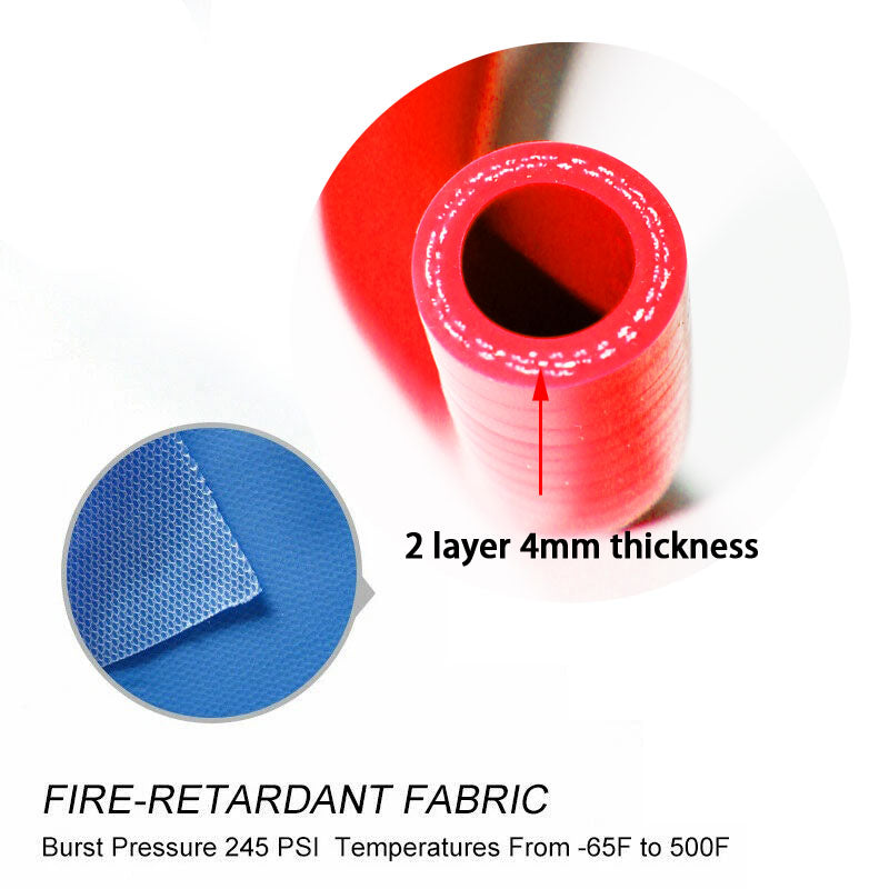 TRS Racing Motorcycle Silicone Radiator Hose for Kawasaki KX250 2 Stroke 04-07 (Red)