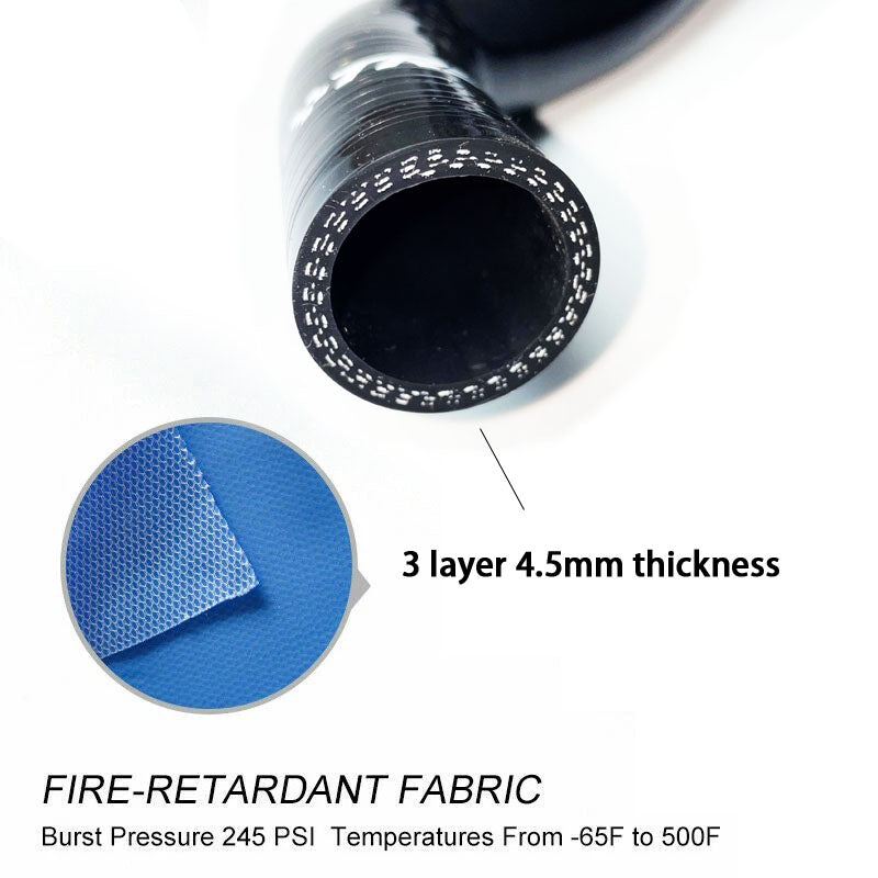 TRS Silicone Radiator Heater Hose Kit Fit for Mitsubishi Lancer Evolution EVO 1-3 CD9A CE9A 4G63 92-96 (Black)