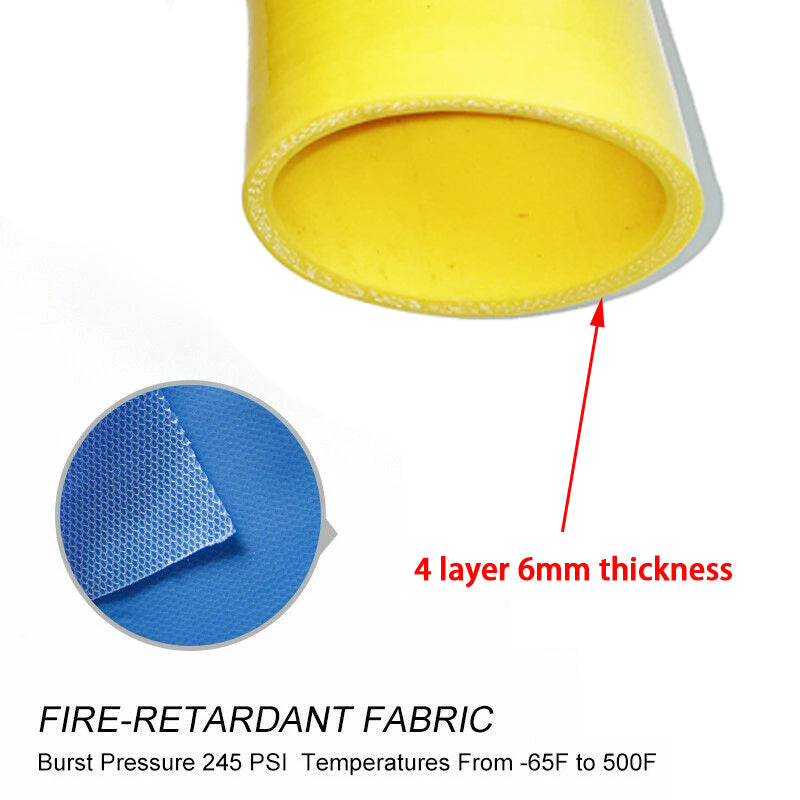 TRS Racing Silicone Upper Air Duct Hose 13721491743 Fit Mini Cooper S R52 R53 02-08 (Yellow)