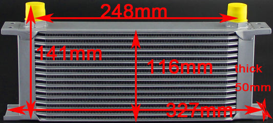 TRS Racing Universal 16 Rows Mocal Style Engine Oil Cooler - 248mm AN8 AN10 Inlet outlet