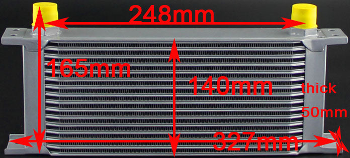 TRS Racing Universal Mocal Style Engine Oil Cooler 19 Rows - 248mm AN8 AN10 Inlet outlet