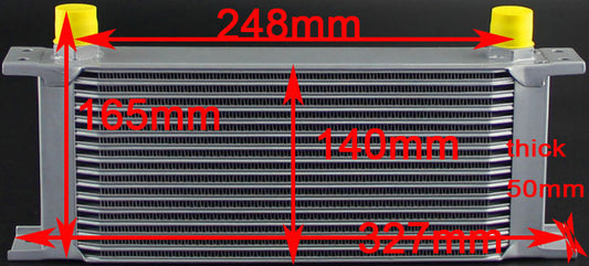 TRS Racing Universal Mocal Style Engine Oil Cooler 19 Rows - 248mm AN8 AN10 Inlet outlet