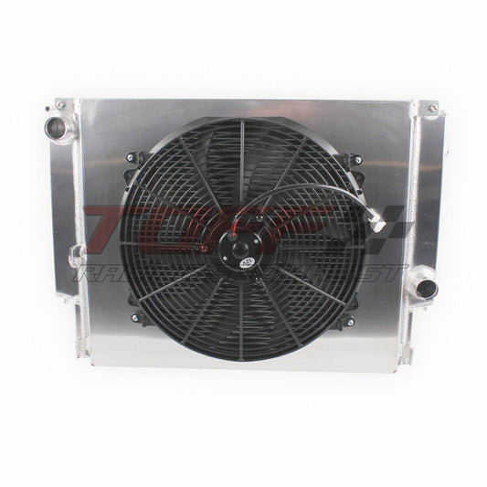 Full Aluminum Radiator with fan shroud For BMW E36 323i 325i 328i MT 2 Row 1992-1999