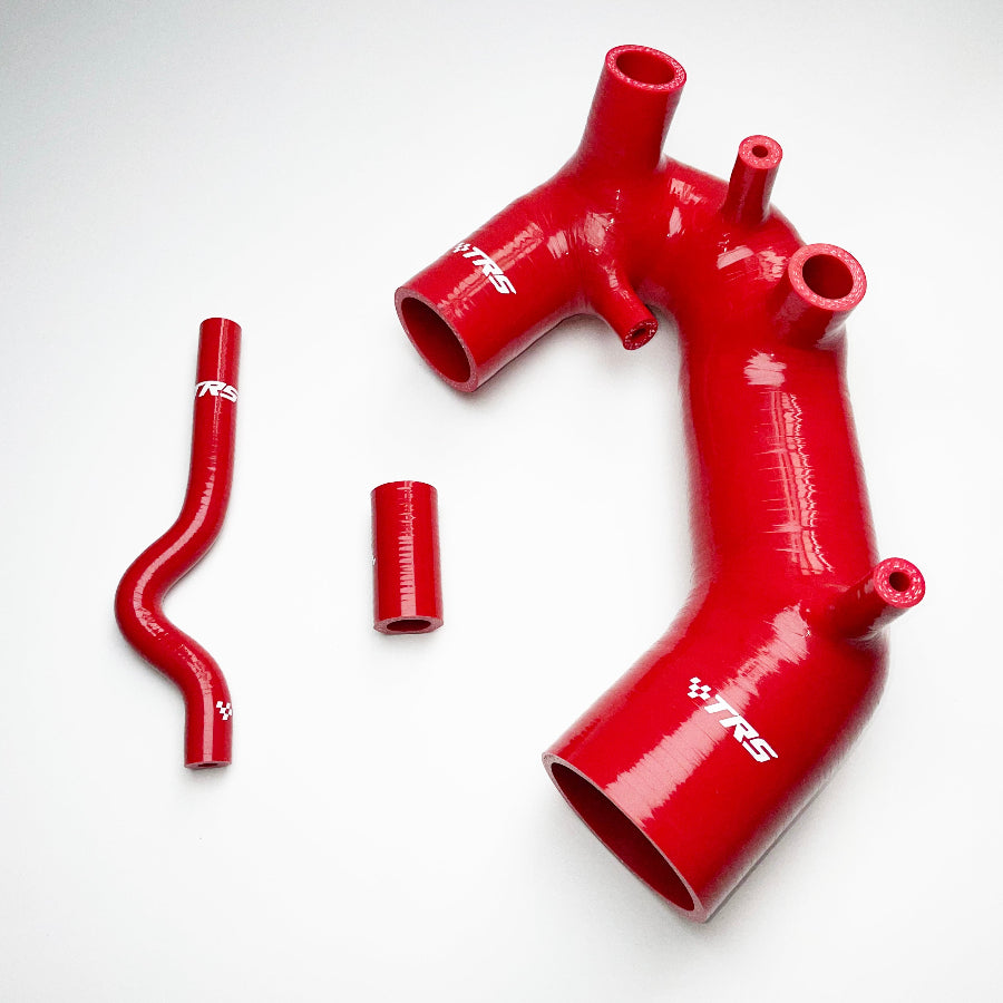TRS Turbo Silicone Induction Air Intake Inlet Hose Kits Compatible with Audi A4 Passat B6 1.8T (Red)