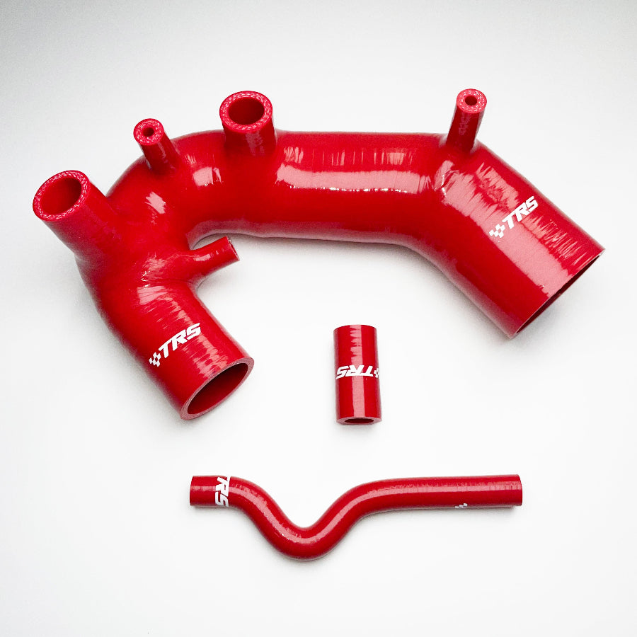 TRS Turbo Silicone Induction Air Intake Inlet Hose Kits Compatible with Audi A4 Passat B6 1.8T (Red)