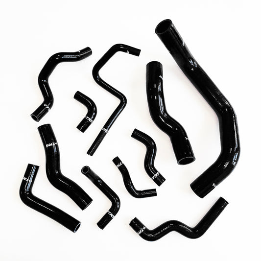 TRS Silicone Radiator Heater Hose Kit Fit for Nissan Silvia 200SX 240SX S13 S14 S15 SR20DET (Black)