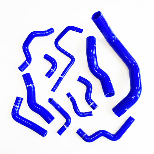 TRS Silicone Radiator Heater Hose Kit Fit for Nissan Silvia 200SX 240SX S13 S14 S15 SR20DET (Blue)