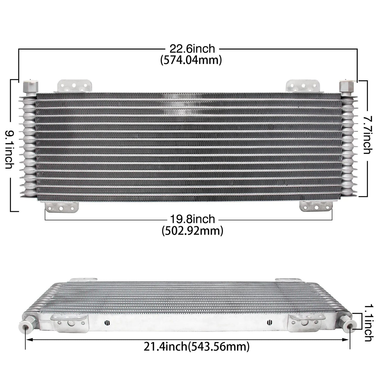 TRS Racing LPD47391 GVW 40K Transmission Cooler Automatic Low Pressure Drop Silver