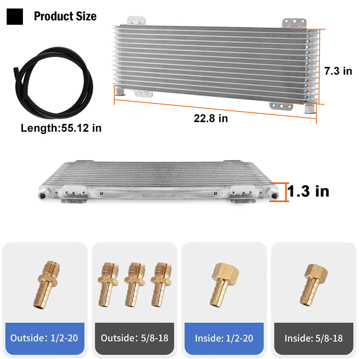 TRS Racing Transmission Oil Cooler LPD47391 Low Pressure for Max Heavy Duty 40K