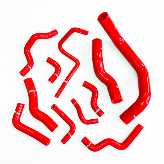 TRS Silicone Radiator Heater Hose Kit Fit for Nissan Silvia 200SX 240SX S13 S14 S15 SR20DET (Red)