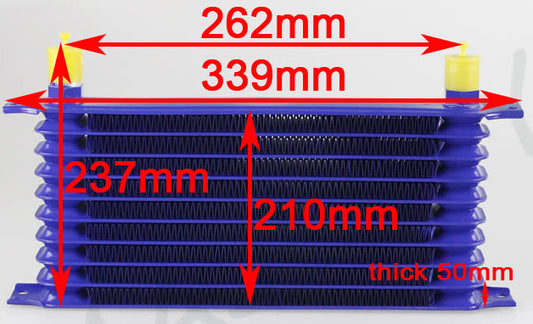 TRS Racing 15 Rows Aluminum Engine Oil Cooler Trust Type Blue Universal AN8 AN10
